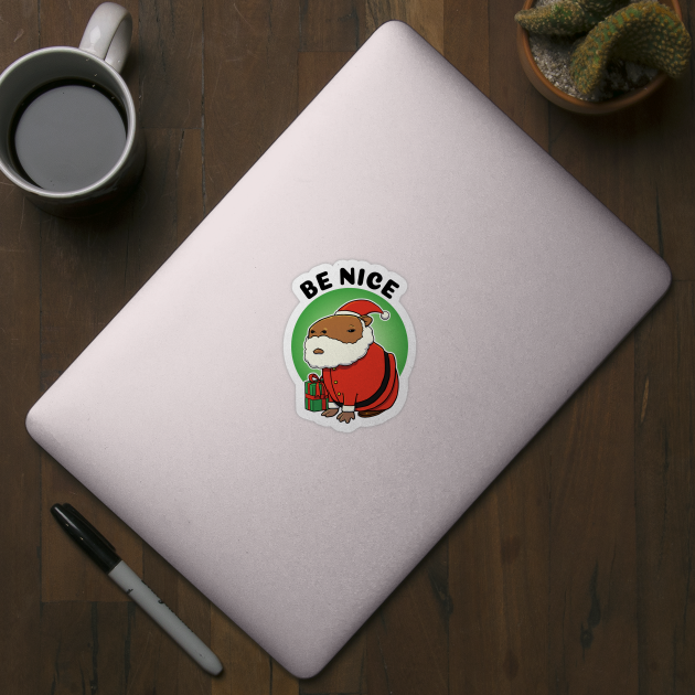 Be Nice Capybara Santa by capydays